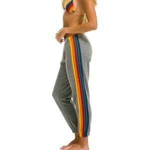Aviator Nation Women's sweatpants, Grey 5 Stripe